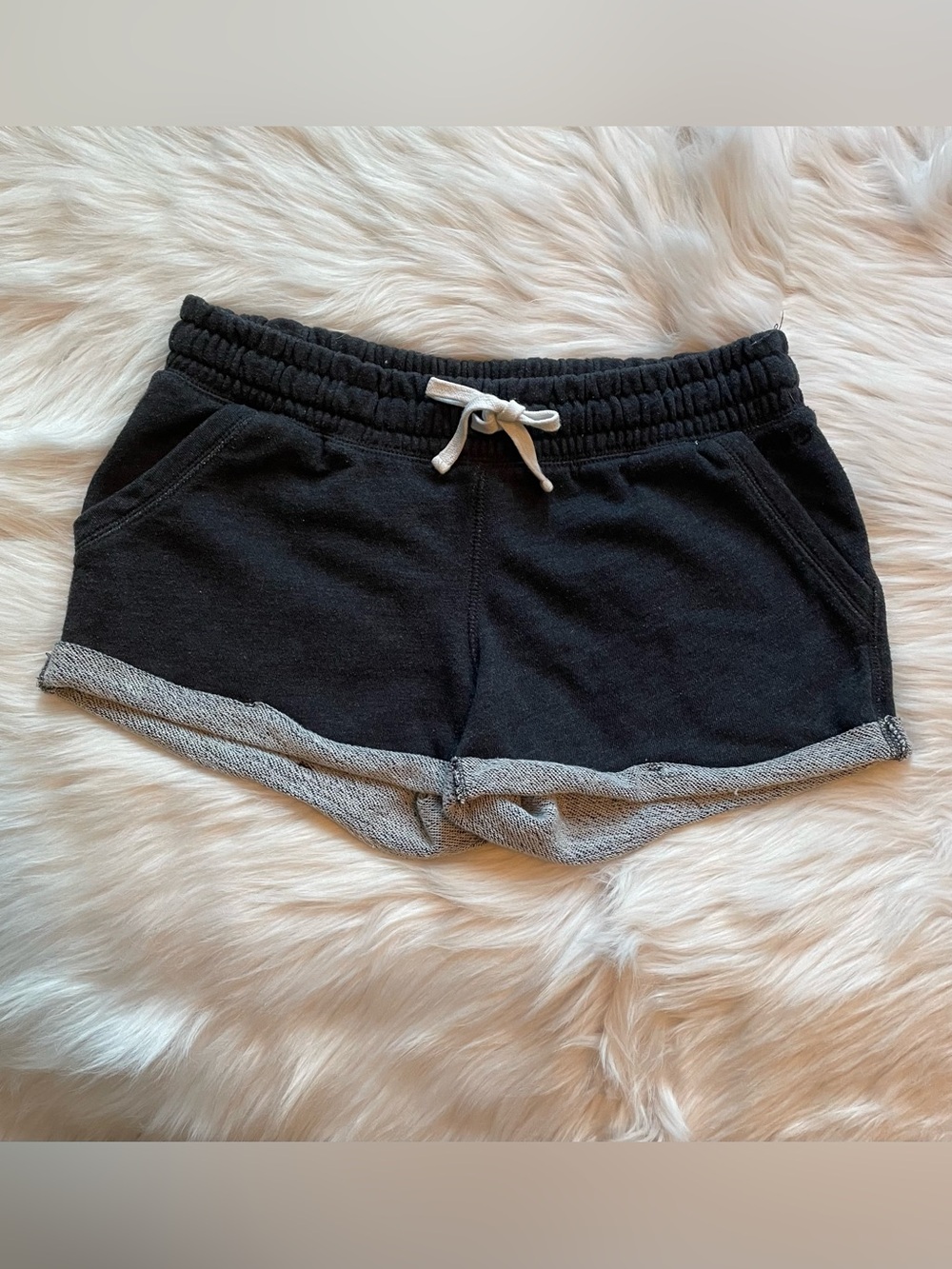 Garage dark gray charcoal shorts women’s XS lounge sweat short comfy bottoms